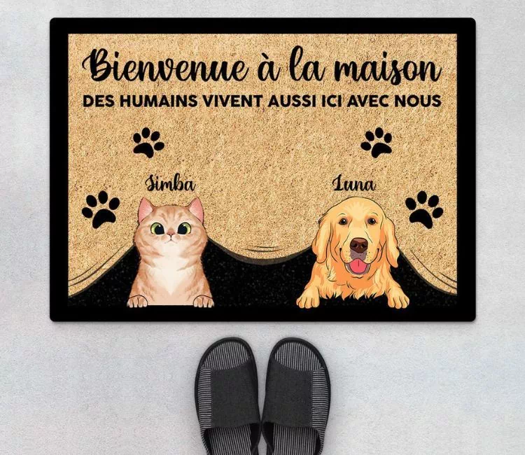 Paillasson en coco avec des motifs d'animaux