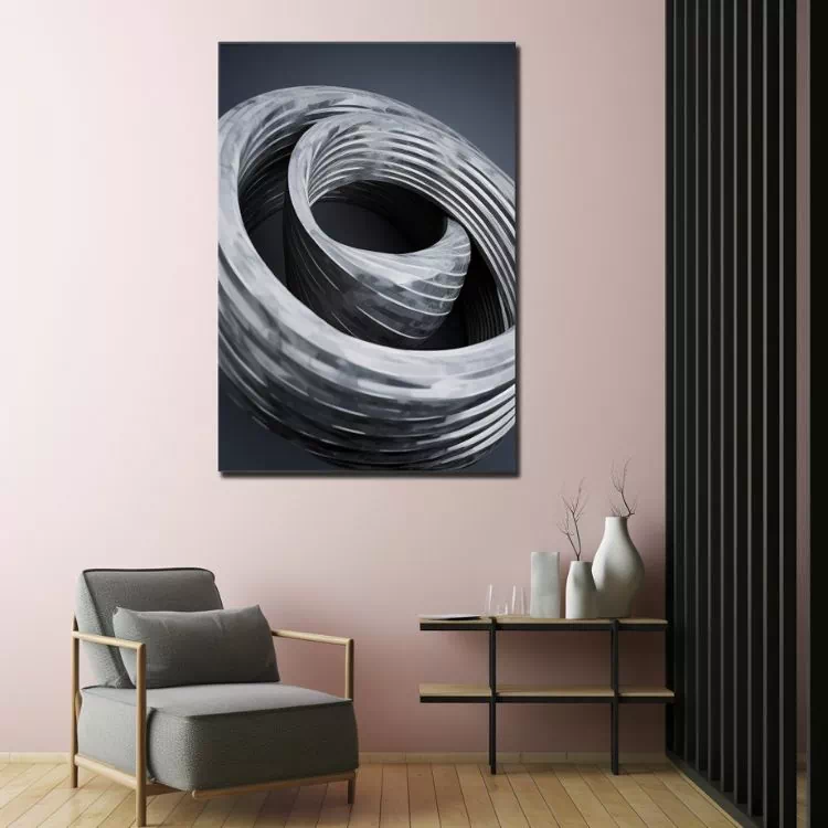 Tableau abstrait dans un salon