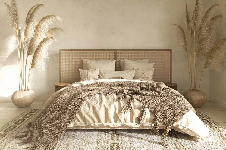 Chambre beige et taupe