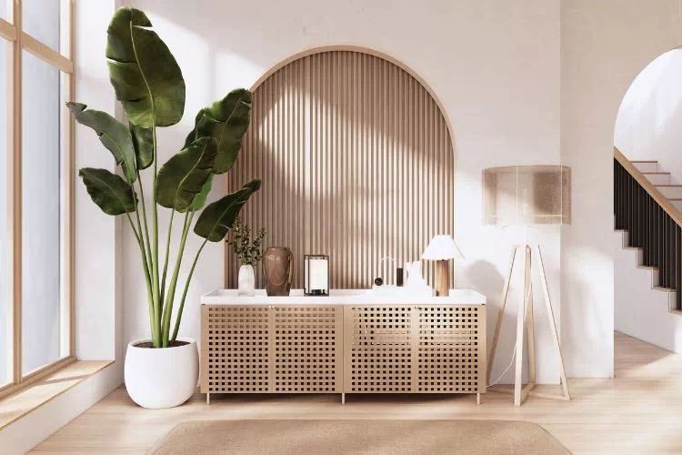 Entrée beige et blanc