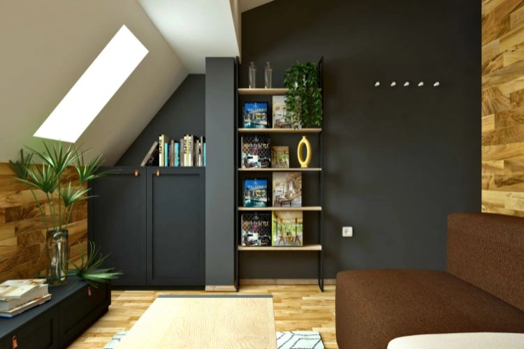 Salon léger et simplement décoré