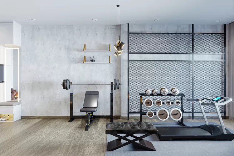 Salle de musculation dans un appartement