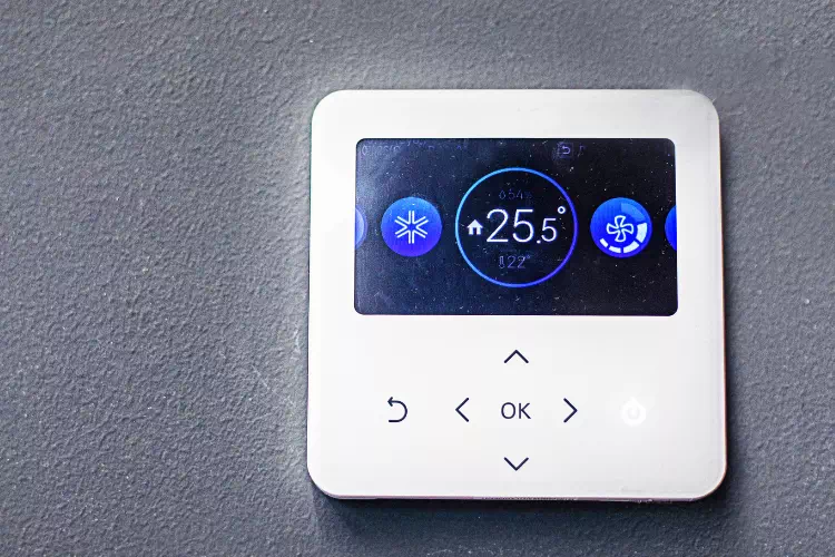 Panneau de contrôle d'une pompe à chaleur