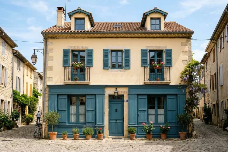 Façade de maison chic paint en deux couleurs